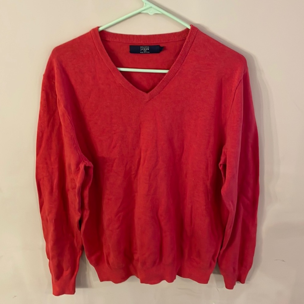 Jcrew factory mens medium red v neck sweater
